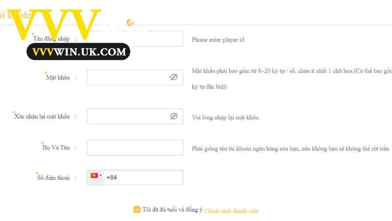 TRANG CHỦ Vvvwin 466 Các bước đăng ký tài khoản chính xác và đầy đủ nhất